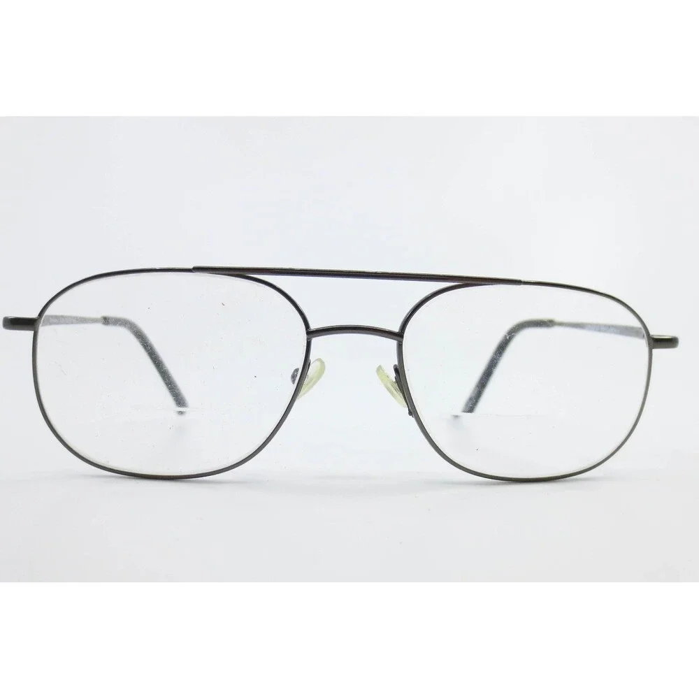 Van Heusen Benjamin GUN Aviator Eyeglass Frames Gunmetal Double Bridge 57-19-145